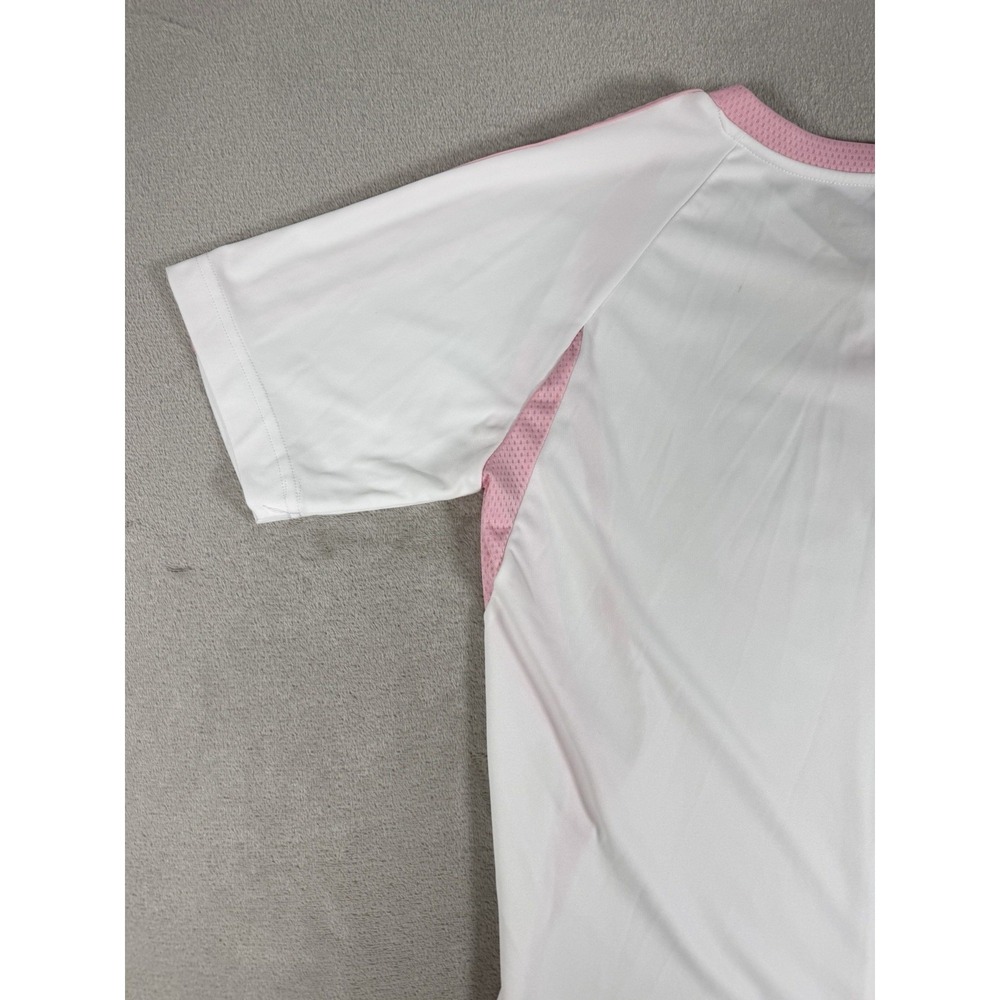 Vintage 2009 Adidas ClimaCool V-Neck Soccer Jersey White Pink Women's Size S - Picture 13 of 16